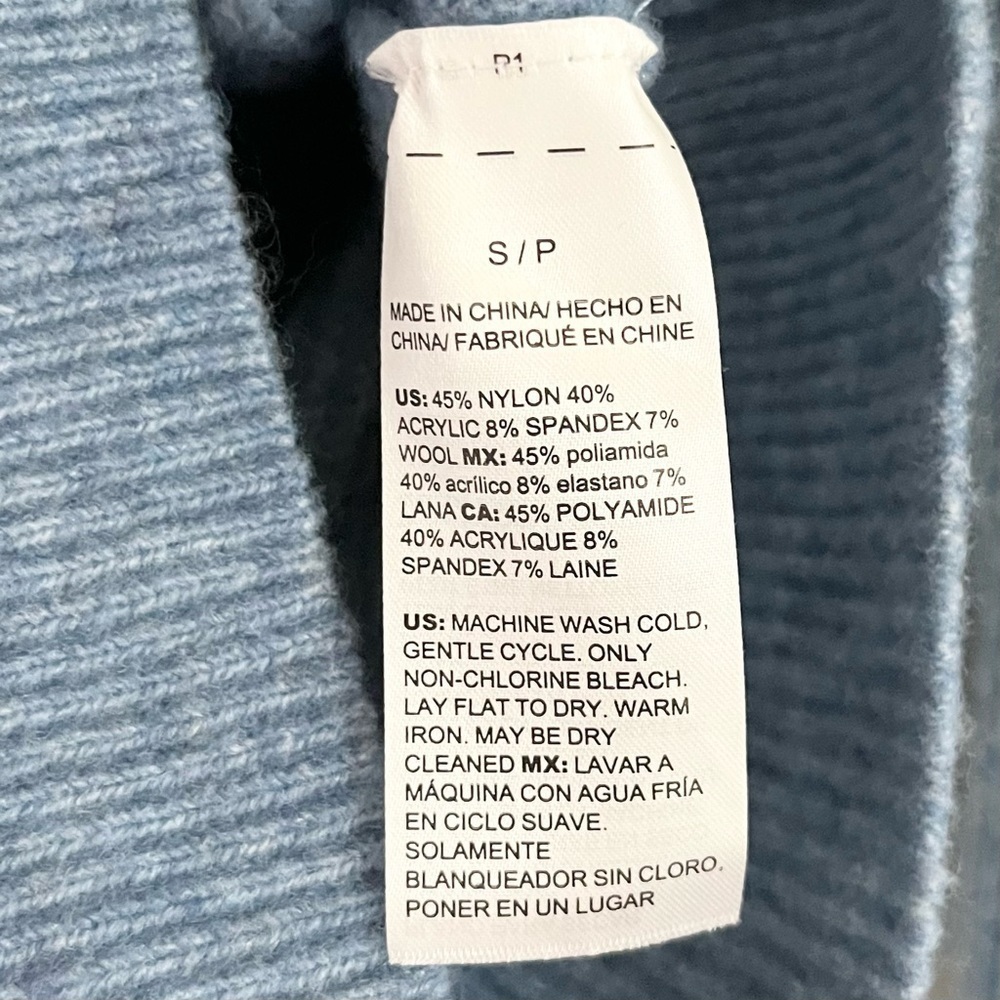 White House Black Market Wool Women’s 3/4 Drama Sleeve Sweater Blue Size Small - Picture 11 of 11